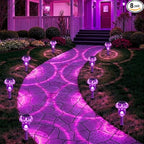 Solar Lights Outdoor, 8 Pack Mushroom Lights Outside Waterproof, Solar Powered LED Lighting for Garden, Yard, Landscape, Path, Pathway, Lawn, Walkway, Driveway, Backyard Halloween Decor (Purple)