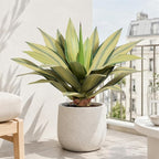 Artificial Agave Plant Outdoor 22” Tall, Large UV Resistant Fake Agave Plants with 23 Pre-Dusted Leaves, Faux Succulents Plant for Home Front Porch Patio Garden Yard Indoor Decor 2Pack