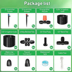 125FT Drip Irrigation System, Automatic Drip Irrigation Kit with 5/16" Main Tube & 1/4" Branch Tubing, Adjustable Drip Emitters, Garden Watering System for Flower Bed, Raised Beds, Lawn, Greenhouses