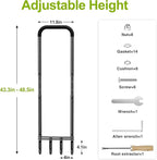Knee-Friendly Manual Lawn Aerator Tool –Adjustable SUS304 Stainless Steel Core Aerator for Grass, Yard Aeration Tool with 4 Hollow Tines for Lawn Care and Compacted Soil,43.3"-48.5",Black