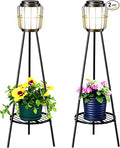2 Solar Street Lights/Pole Lights– This One with a Plant Stand Combines Lighting and Greenery Functions. It's Perfect for Decorating Your Garden, Enhancing The Beauty of Your Outdoor Space!