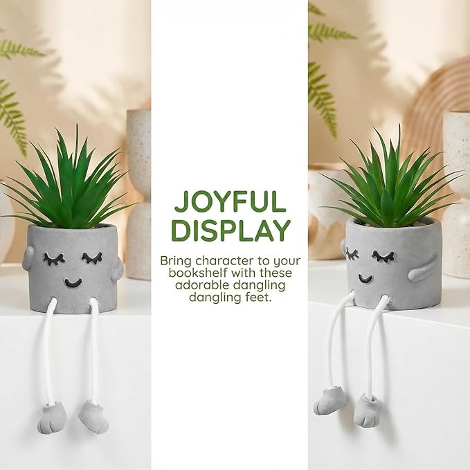 Small Artificial Succulent Plant in Pot 1PC - Lifelike Fake Succulent for Indoor Home Decor,Real Touch Mini Potted Plant for Bathroom Kitchen Window Sill,Office Desk,Shelf Decor Accessories