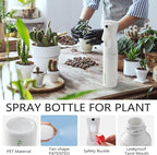 FLAIROSOL - The Original, Plant Mister Spray Bottle for Indoor and Gardens, Continuous Water Mist Sprayer for Plants, Flowers, Cleaning,10.1oz (White Bottle - Green Print)