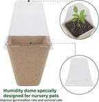winemana Seed Starter Peat Pots,Biodegradable with Humidity Dome and Labels For Plant Nursery, Seedlings Planting For Indoor Outdoor Garden (Square)36 Set