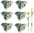 150 Pcs 6 Inches Plastic Floral Water Tubes Green Floral Tubes with Rubber Caps Flower Arrangements Supplies for Bouquet Stem Supplies