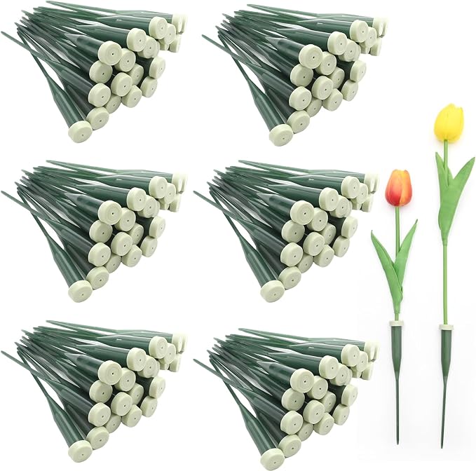 150 Pcs 6 Inches Plastic Floral Water Tubes Green Floral Tubes with Rubber Caps Flower Arrangements Supplies for Bouquet Stem Supplies