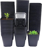 Square Nursery Pots 2.7 Inch, Seed Starting Pot with Drainage Small Plastic Plant Pots Flower Planter (Black 1200pcs, 2.7" 1200P)