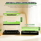 Foldable Reptile Terrarium with Sliding Door Portable Spider Enclosure, Lizard Cage, Plastic Habitat for Tarantula, Tree Frog, Leopard Gecko, Snake, Hermit Crab Ventilated Terrarium Starter Kit Black