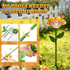 Mellbree Bee Watering Station, 4-Pack Metal Flower Bee Bath for Garden – Attract Butterflies & Pollinators – Colorful Outdoor Garden Stakes for Yard, Patio, Butterfly Garden – Gardening Essentials