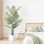 Artificial Palm Tree 6ft Tall Fake Palm Tree Indoor Decor Faux Tropical Areca Floor Plant in Pot, Artificial Silk Plant for Home Office Living Room Decor Indoor