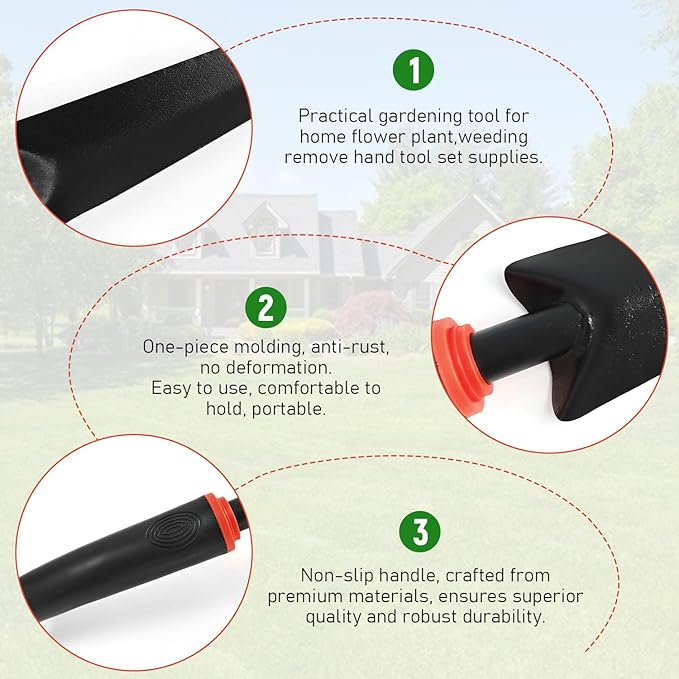 FR Handheld Weed Puller for Driveway Cracks – Portable Crevice Weeder Tool with V-Shaped Steel Blade – Manual Grass & Dandelion Remover for Patio, Sidewalk & Garden