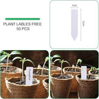 JERIA 50-Pack 3.15 Inch Peat Pots for Seedling with 50 Pcs Plant Labels,Outdoor Garden Germination Nursery Pots,Biodegradable Seed Starter Pots Kits