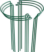 HiGift 6 Pack 24 Inch Plant Stakes, 10" Wide x 24" High Half Round Metal Peony Cages and Support, Green Garden Plant Stake Plant Support Ring Border for Peony Tomato,Hydrangea,Flower Indoor Outdoor