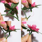 6 Pcs x 8.2 ft Flower Garland Artificial Rose Vine Flowers with Green Leaves Hanging Fake Roses Vine for Room Party Home Wedding Birthday Christmas Wall Arch Decor, Spring Magenta Flower