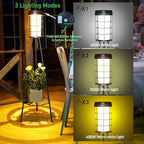 38 inch Solar Floor Lamp with Tripod Plant Stands, Waterproof Outdoor Solar Lights for Garden, Porch, Yard, Backyard, Patio (2 Pack)