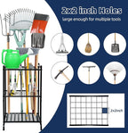 Garden Tool Organizer and Storage, Yard Tool Organizer for Garage Up to 41 Tools, 3-tire Yard Tool Holder Holding Long Handled Tools for Shed Garden Outdoor