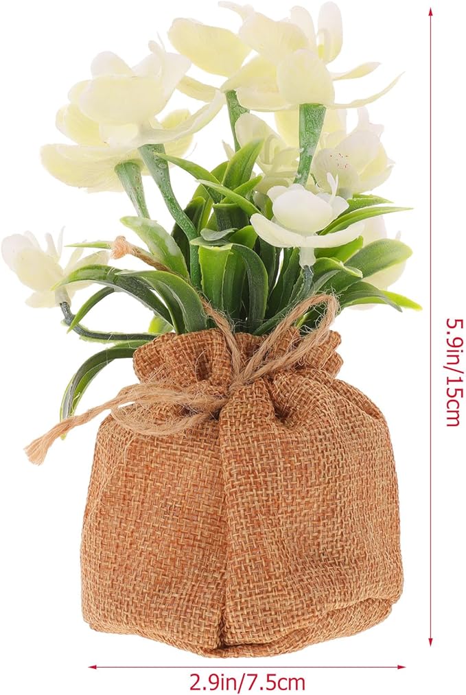 Faux Phalaenopsis Orchid Bonsai in Pot, Realistic Fake Orchid Flowers White Spray, Home Decor Artificial Phalaenopsis for Living Room and Office Table Display