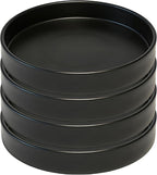 4 Pack 5 inch Plant Saucer Drip Tray, Heavy Sturdy Plastic Planter Flower Pot Drainage Tray Plate Saucers for Indoor Outdoor Garden, Plant Water Drip Trays for pots Base (5", Black)