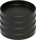 4 Pack 4 inch Plant Saucer Drip Tray, Heavy Sturdy Plastic Planter Flower Pot Drainage Tray Plate Saucers for Indoor Outdoor Garden, Plant Water Drip Trays for pots Base (4", Black)