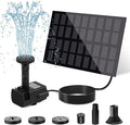Yeomi Solar Fountain Pump for Bird Bath, 2W Upgraded Solar Water Pump with Separate Panel & 3M/9.84ft Cable, 4 Nozzles for Fountain Effects, Eco-Friendly for Bird Bath, Garden, Pond, Patio Decor