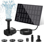 Yeomi Solar Fountain Pump for Bird Bath, 2W Upgraded Solar Water Pump with Separate Panel & 3M/9.84ft Cable, 4 Nozzles for Fountain Effects, Eco-Friendly for Bird Bath, Garden, Pond, Patio Decor