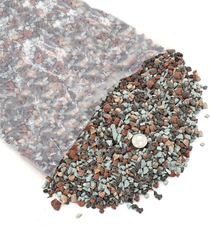 Volcanic Rock for Plants. Gritty Mix. Mixed Color Lava. 1/5 Inch - 2 lbs for Potting Soil, Succulents, Pots, Plants, Gardening (Mini (0.2 Inch), Horticultural - Bonsai Mix, 2)