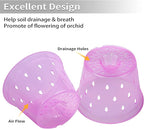 Orchid Pot, 6.7 Inch 8 Pack Orchid Pots with Holes and Saucers,Plastic Orchid Planter - Rose Quartz