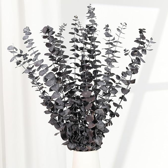 Tavkite 16 Pcs Dried Eucalyptus Stems, 17'' Natural Fresh Eucalyptus Leaves Branches Hanging for Shower, Preserved Real Purple Plant Live for Home SPA Wall Bathroom Wedding Party Vase Decor