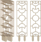 KEILEOHO 6 PCS Wooden Trellis, 16.2 Inch Wooden Climbing Indoor, Small Plant Trellis Wood Indoor Potted Plants Trellis for Potted Climbing Plant, Vines, Ivy, Moon Geometric Shape Design