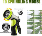 50FT Metal Garden Hose - Stainless Steel, Heavy Duty, Flexible & Lightweight, Never Kink and Tangle, with 10-Function Nozzle, Pressure Resistant for Outdoor Use (Yellow)