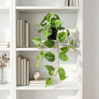 Fake Pothos Hanging Plants – Artificial Plastic Ivy Vines with Pots, Realistic Faux Greenery for Indoor Home Office Bathroom Shelf Cabinet Tabletop Decoration