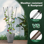 2Pack Garden Trellis for Climbing Plants Outdoor & Indoor, 47in Obelisk Trellis and Tomato cage 2 Shapes Rustproof Plant Support Indoor Plants Trellis for Potted Plants with 10pcs Colorful Butterfly