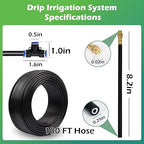 Drip Irrigation System 100 FT with 32 Nozzles, 360° Adjustable Bendable Garden Watering Misting System for Greenhouse, Yard, Lawn, Plant, Garden, 1/4 inch Hose