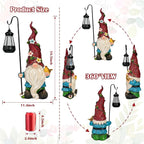 Pohabery 19.3" Large Garden Gnomes Outdoor Statue with Solar Lights, Funny Tall Gnome Garden Decor for Outside Patio Yard Decorations, Unique Gnomes Gifts for Women Mom Grandma