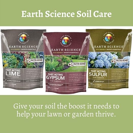 Earth Science Fast Acting Gypsum Granules—5 lb— Soil Conditioner Adds Calcium, Repairs Salt Damage & Root Growth with Nutri-Bond Runoff Reduction Technology