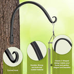 FEED GARDEN 2 Pack 10 Inch Hanging Plant Bracket Wall Hooks Decorative Plant Hangers for Outdoor Hanging Bird Feeders, Wind Chimes, Plant Baskets, Black