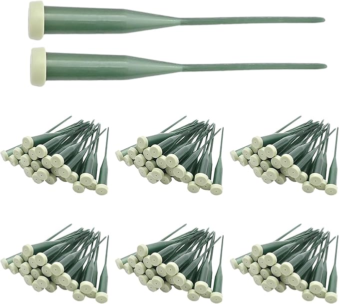 150 Pcs 6 Inches Plastic Floral Water Tubes Green Floral Tubes with Rubber Caps Flower Arrangements Supplies for Bouquet Stem Supplies