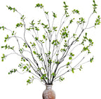 8 Pcs Artificial Ficus Branches Faux Eucalyptus Stems, 47.2 Inch Fake Greenery Stems Artificial Plants for Vase Filler Decoration, Fake Leaves Branches Centerpieces Decor.