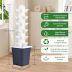 Vertical Hydroponics Garden Tower, 30-Plant Hydroponic Growing System with 10L Tank, 6 Layers Vertical Planter Towe Hydroponic Tower Garden, Automatic Watering for Home Indoor Gardening System White