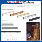 Pond Spillway Waterfall Box with 1M Soft Tube & PVC Connector, Light Coffee Color, 135cm Wide Outlet, Ideal for 20-200 CM Ponds, Durable Overflow Solution
