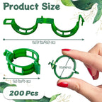 200 PCS Plant Support Clips Reusable Garden Clips, Secured Plastic Plant Clips, Tomato Support Clips for String Trellis for Climbing, Plants Flowers Stem Vine Fixing Clips (200, GREEN)