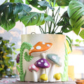 GUGUGO 8 Inch Pastel Mushrooms Planters, Cute Unique Rainbow Planter with Drainage, Colorful Vintage Retro Flower Plant pots for Indoor & Outdoor Plants, Eclectic Funny Room Decor Aesthetic (A,8 Inch)