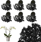 100 Pcs Plant Clips Orchid Plant Clips for Climbing Plants, Plastic Plant Support Clips Green Flower Vine Clips Tomato Trellis Clips for Supporting Vegetables Stems Vines Climbing Plant Grow Upright