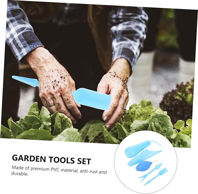 Succulent Planting Tools for Indoor Outdoor Gardening Portable Bonsai Accessories Kit with Hand Tools for Flowerpots and Small Gardens (Blue 5-Piece Set)