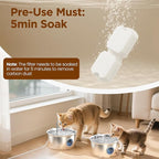GIOTOHUN Cat Water Fountain Filter: 24 Cat Fountain Filter Replacement - 24 Pet Fountain Filter - 12 Carbon Filters & 12 Foam Filters - Suitable for GIOTOHUN Stainless Steel Cat Fountain S11