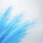 Premium Faux Navy Blue & Sky Blue Pampas Grass Decor – 43.3″8pcs Tall Fluffy Dual-Tone Feather Flowers, No Assembly 18-Branch One-Piece Stems for Coastal Boho Wedding & Modern Home Decor (8pcs 110cm)