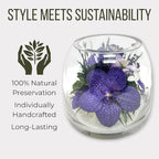 Fiora Flower Elegant Orchid Arrangement in Glass Vase | Preserved Real Orchids Lasting 5 Years | Ideal for Home Decor or Romantic Gift