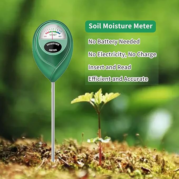 Soil Moisture Meter, 2 Pack Soil Moisture Monitor for House Plants, Soil Hygrometer Moisture Sensor for Indoor & Outdoor, Garden, Farm, Lawn Plant Care, No Battery Needed(Green + White)
