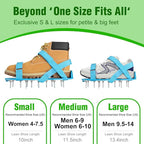 Lawn Aerator Shoes for Grass - Pre-Assembled Grass Aerator Shoes for Lawn - Soil Yard Aerator Tool for Aerating Patio Garden, Blue, Small Size