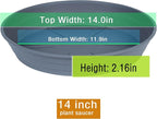 LWALRS Plant Saucer 14 Inch 2 Pack 6 8 10 12 14 16 18 20 25, Plastic Plant Trays for Pots，Extra-Deep Plant Water Dray Tray, Bird Bath Bowl, Heavy Flower Plant Saucers Indoors and Outdoor No Holes
